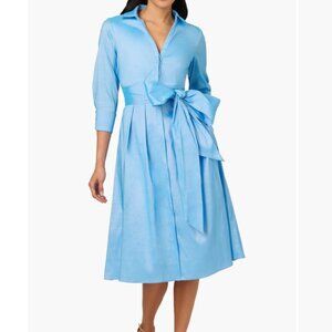 Adrianna Papell Stretch Taffeta Midi Shirtdress Size 8